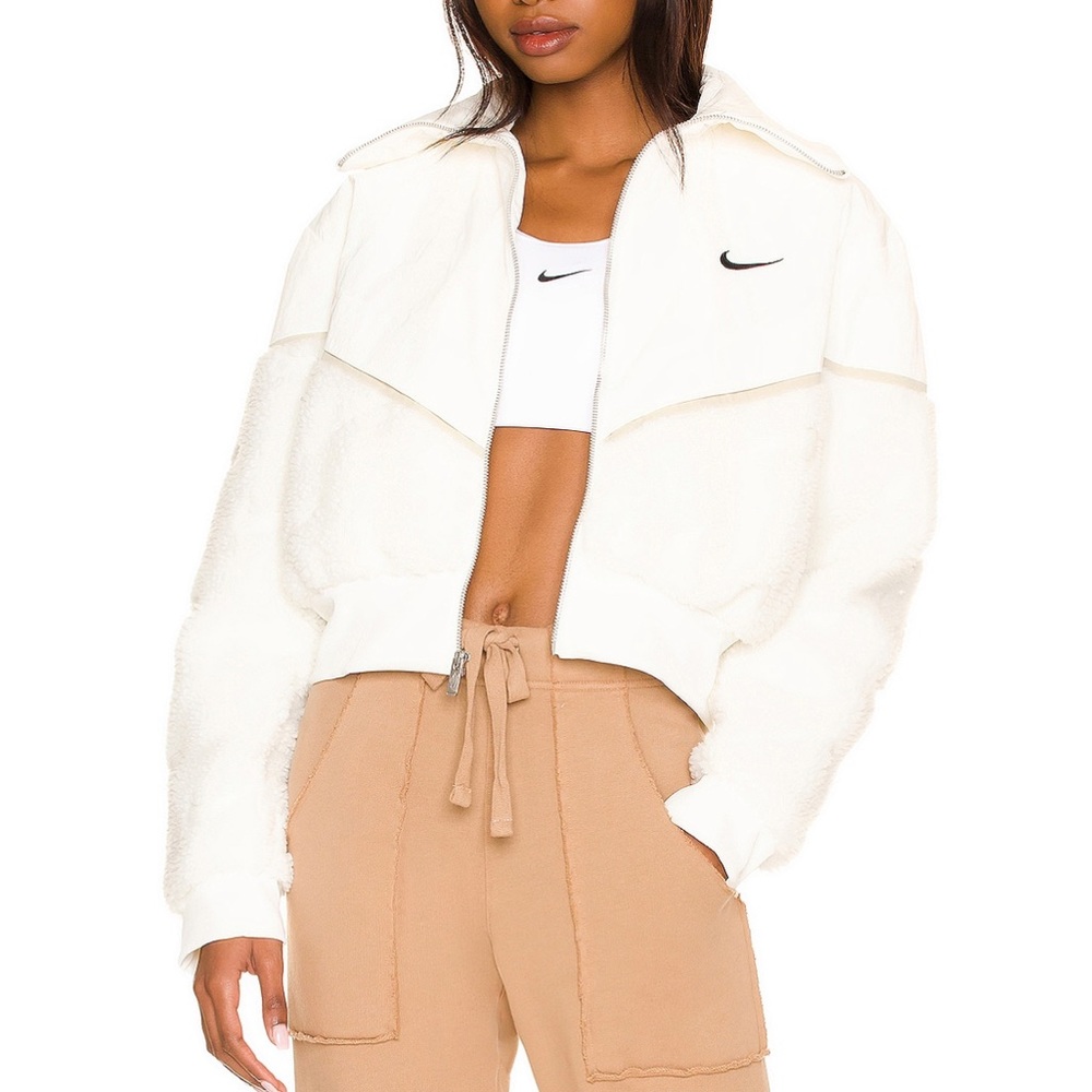 Nike NSW Icon Clash Sherpa Jacket, White, XS